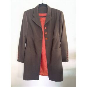Vtg‎ Hollywood Era Made In Canada Long Blazer Women's Sz 8 Brown  Long Jacket
